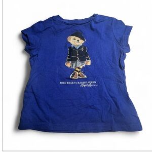 Ralph Lauren Kids' T-Shirt in Blue with Polo Bear Graphic 12M